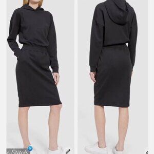 Theory Hoodie Midi Sweatshirt Dress – Black, Size Large